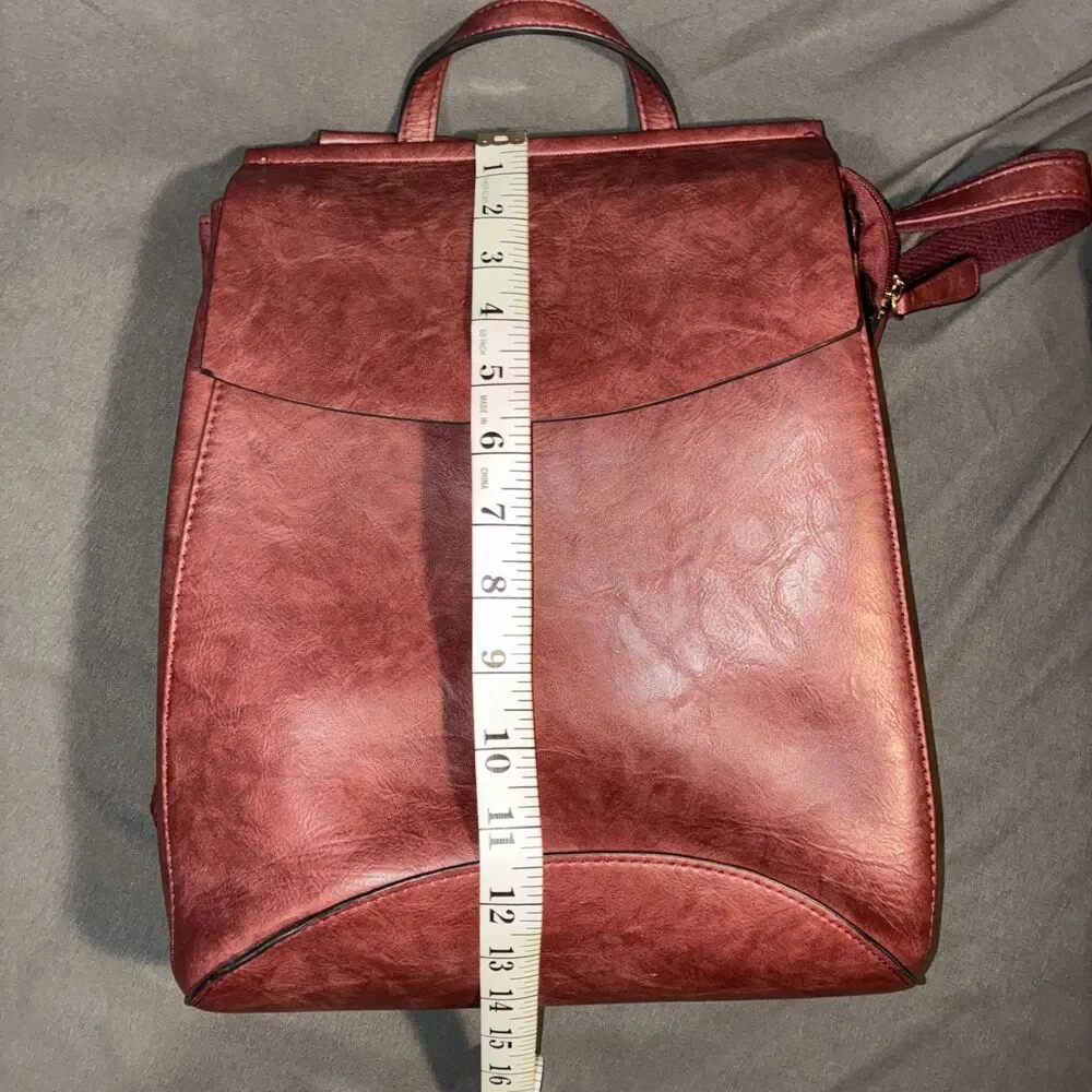 Convertible backpack and shoulder Maroon/Burgundy